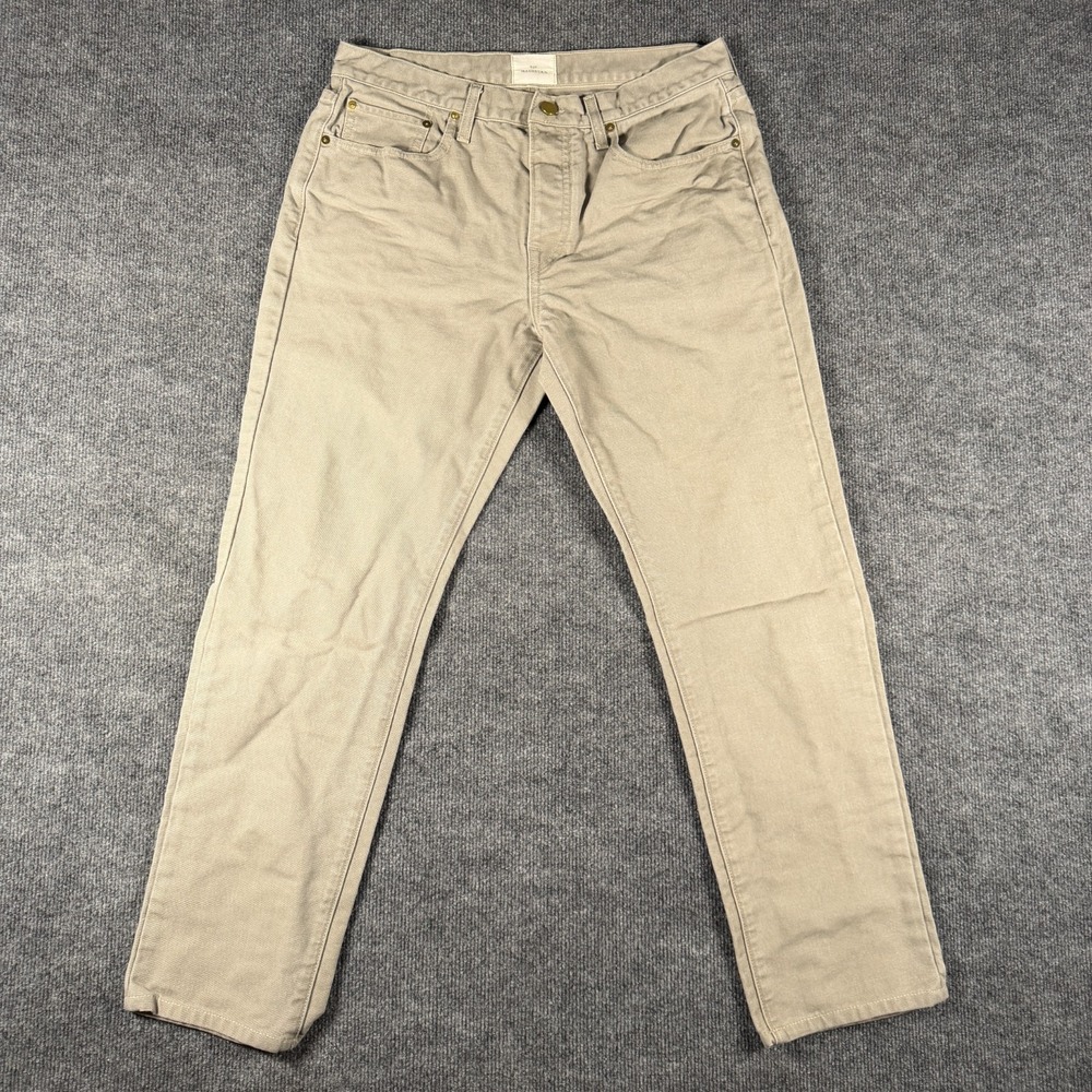 Sid Mashburn Pants Men 35x32 (Actual 32X32) Beige Button Fly Canvas Trousers